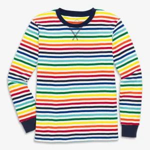 Clearance fit 2 grown-ups organic PJ top in rainbow