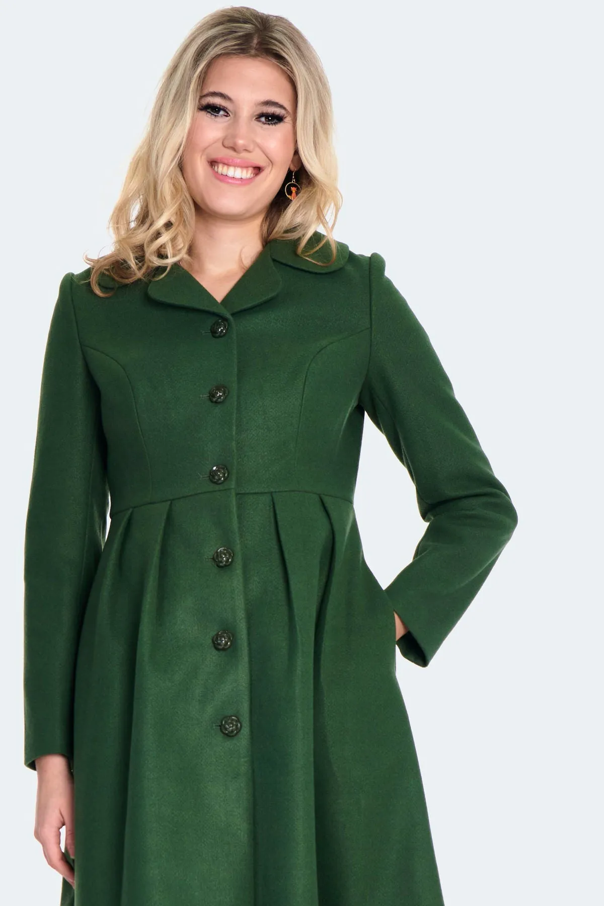 60s Style Green Coat by Voodoo Vixen