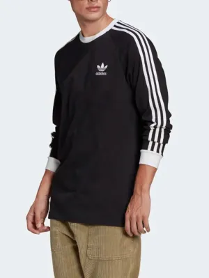 Adicolor 3 Stripes Long Sleeve Black T-Shirt