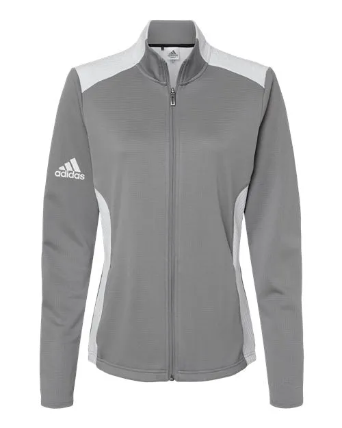 Adidas Women's Textured Mixed Media Full-Zip Jacket