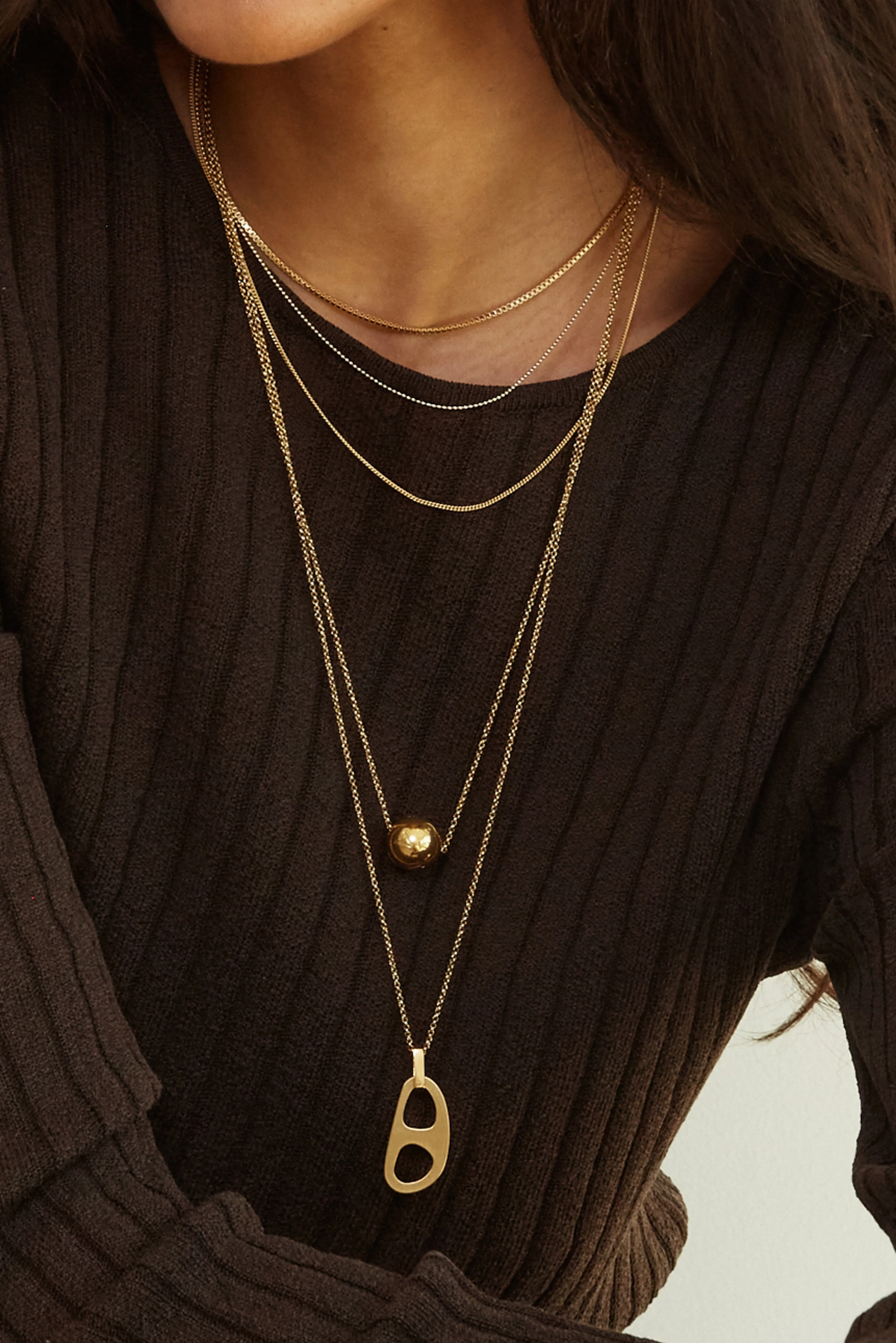 Adjustable Gold Tab Necklace