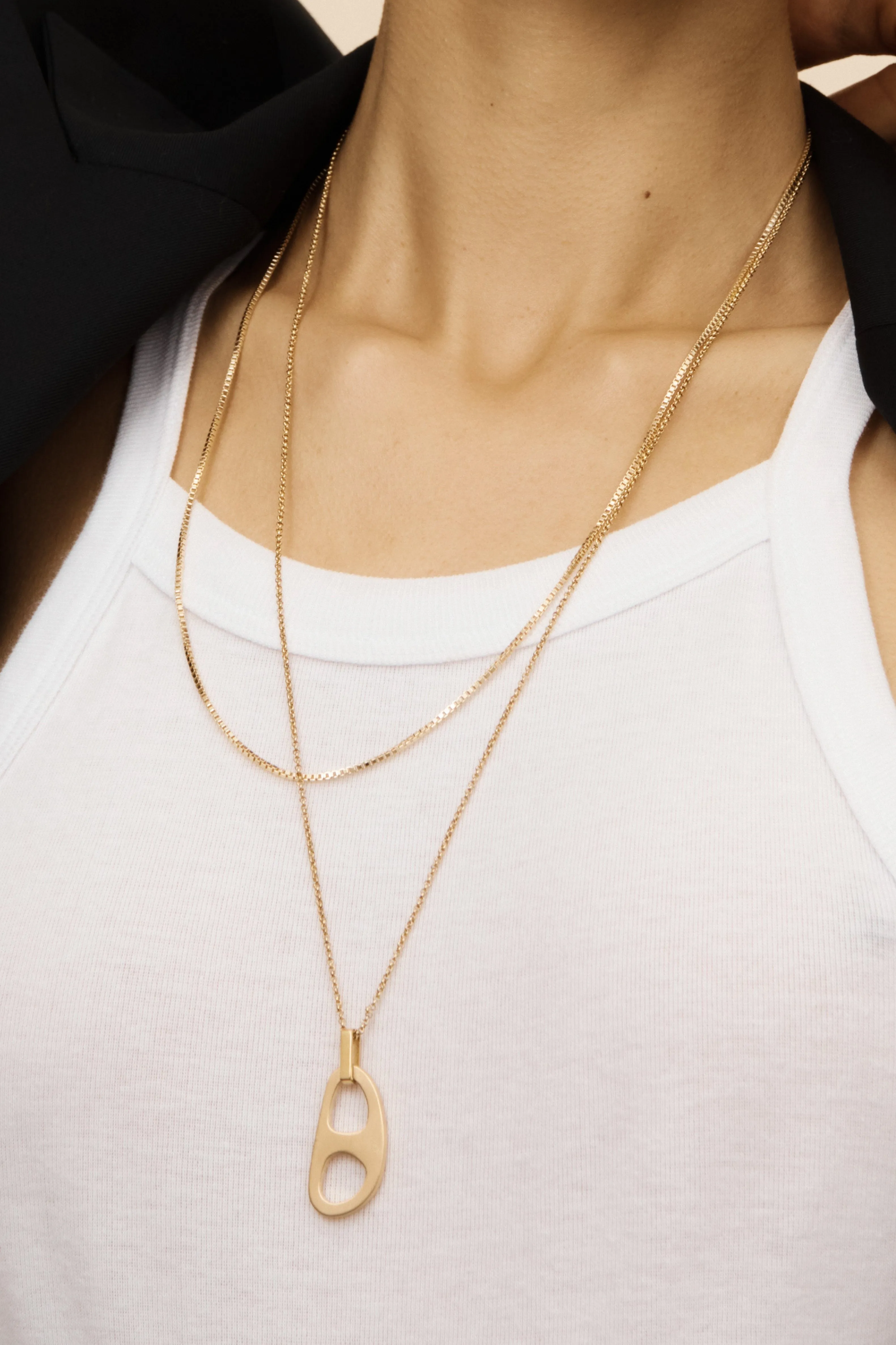 Adjustable Gold Tab Necklace