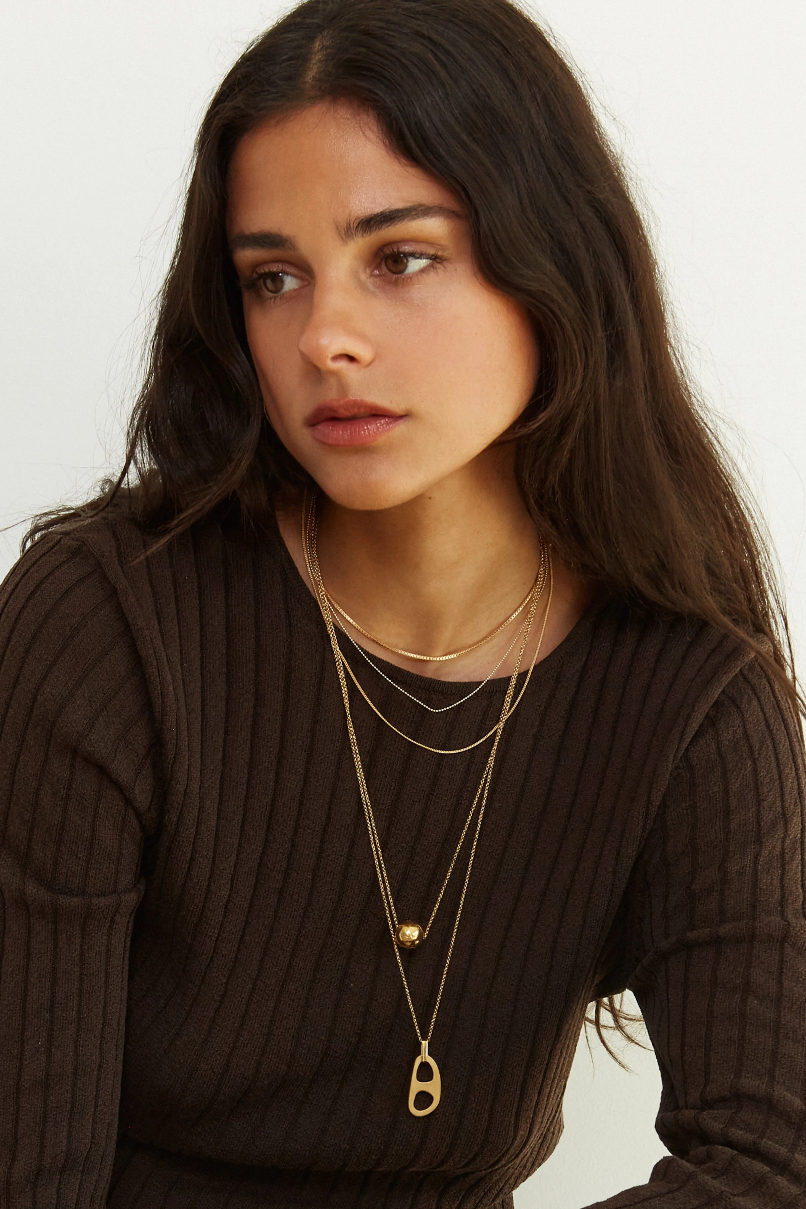 Adjustable Gold Tab Necklace