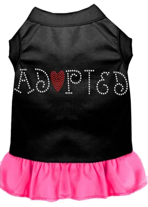 Adopted Rhinestone Dress Black With Bright Pink Xl (16)