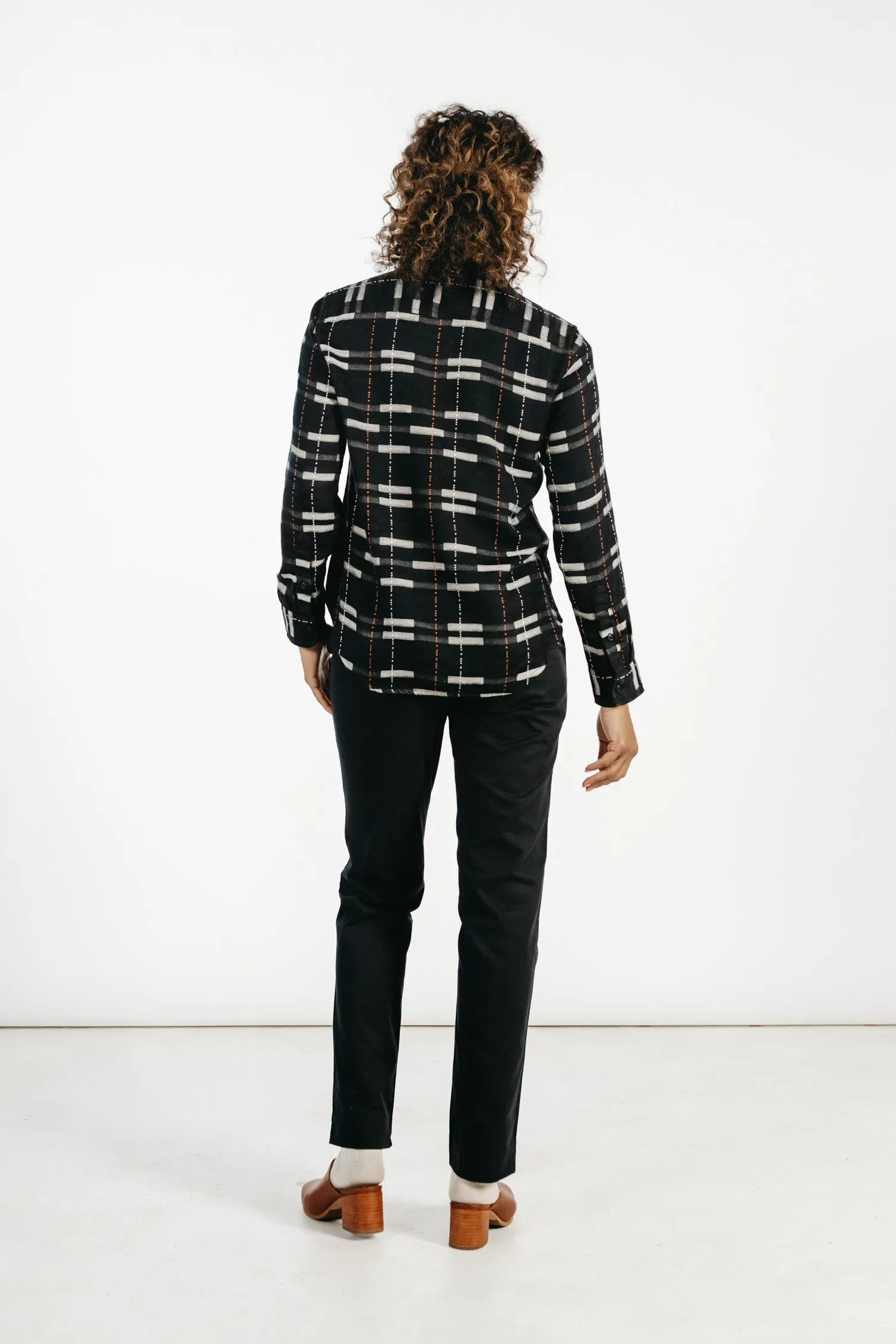 Ash Slim Shirt / Black Stripe