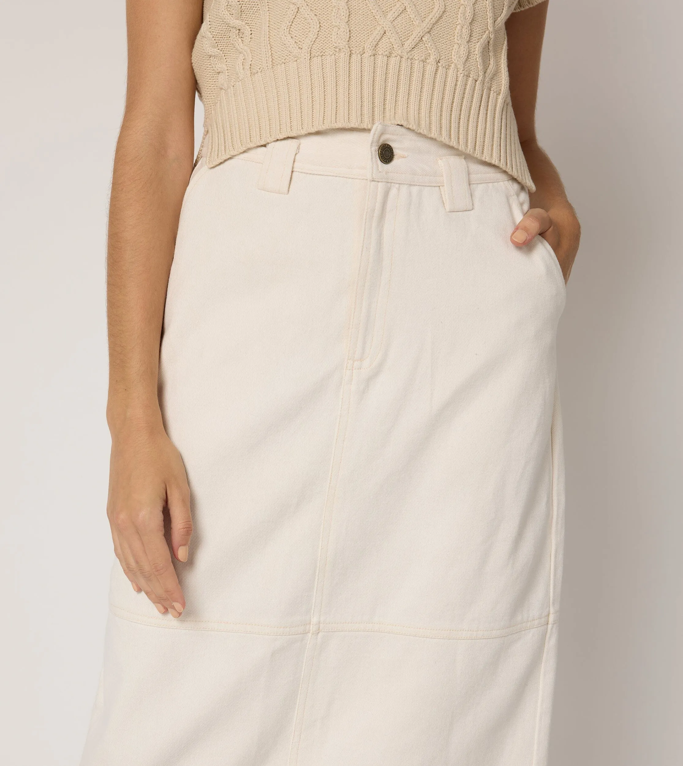 Backus Midi Skirt | Dark Ivory