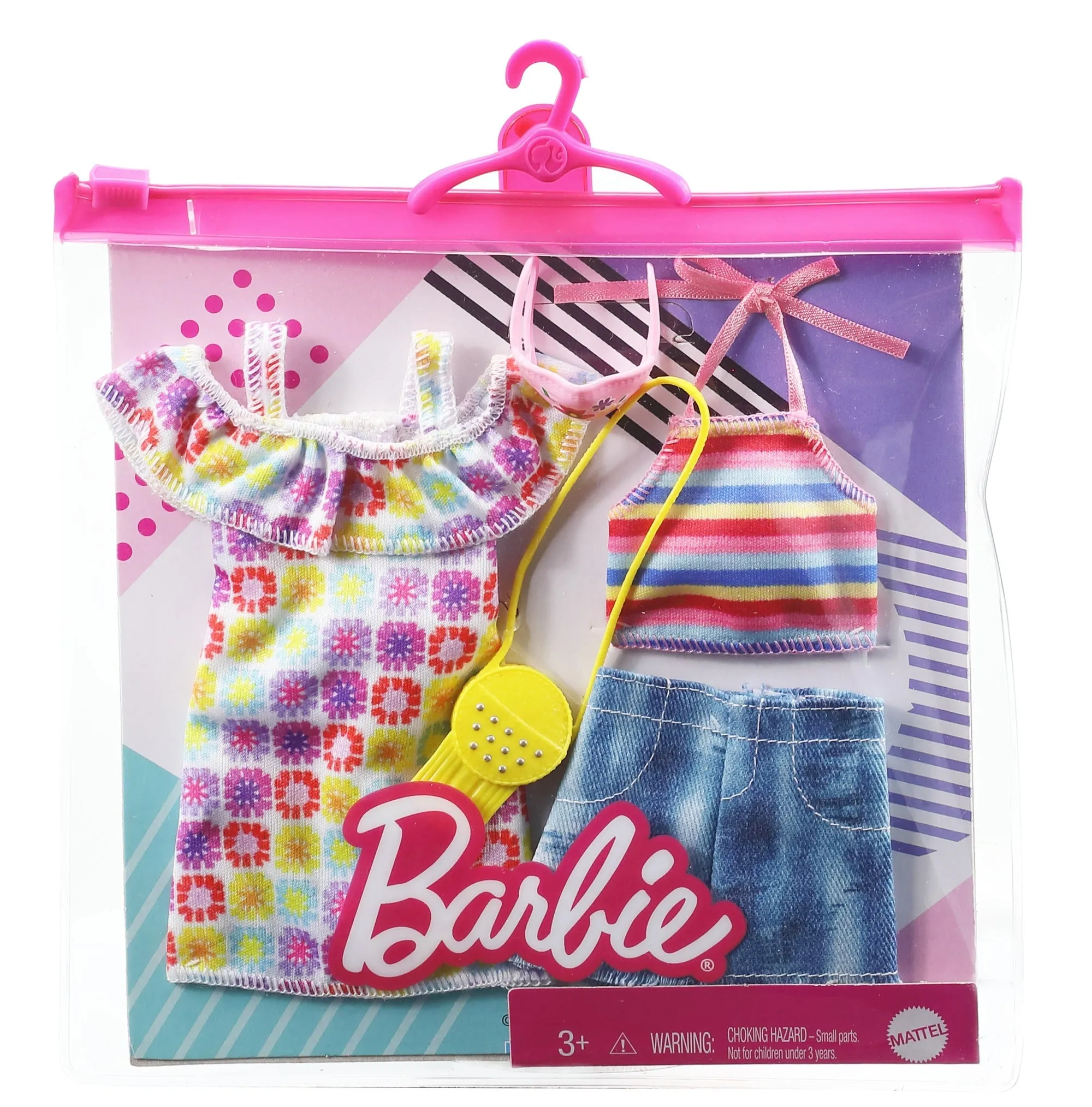 Barbie Fashions 2 Pack Summer Off The Shoulder Print Dress