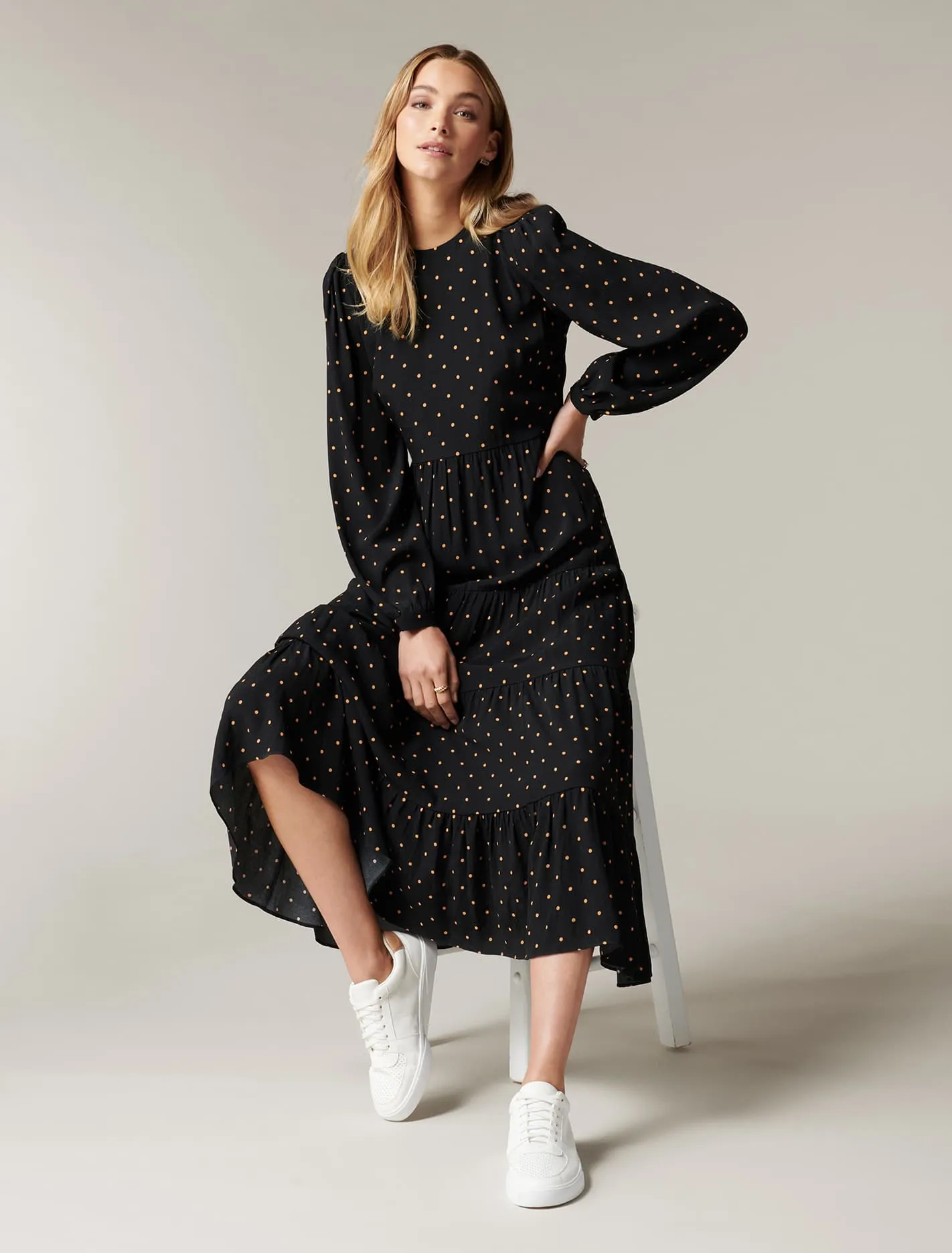 Betty Long Sleeve Midi Dress