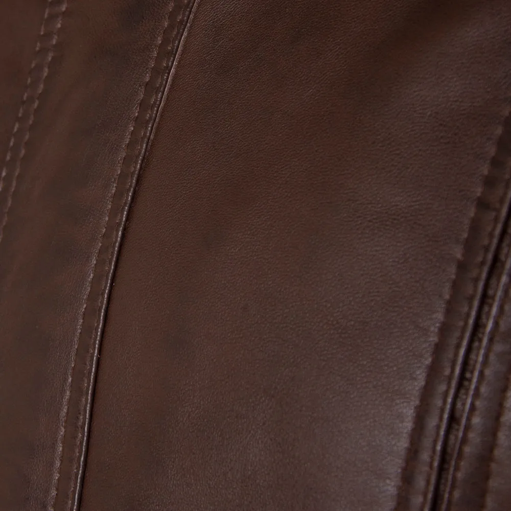 Blouson Bomber Jacket in Brown Lambskin - Style SR6011