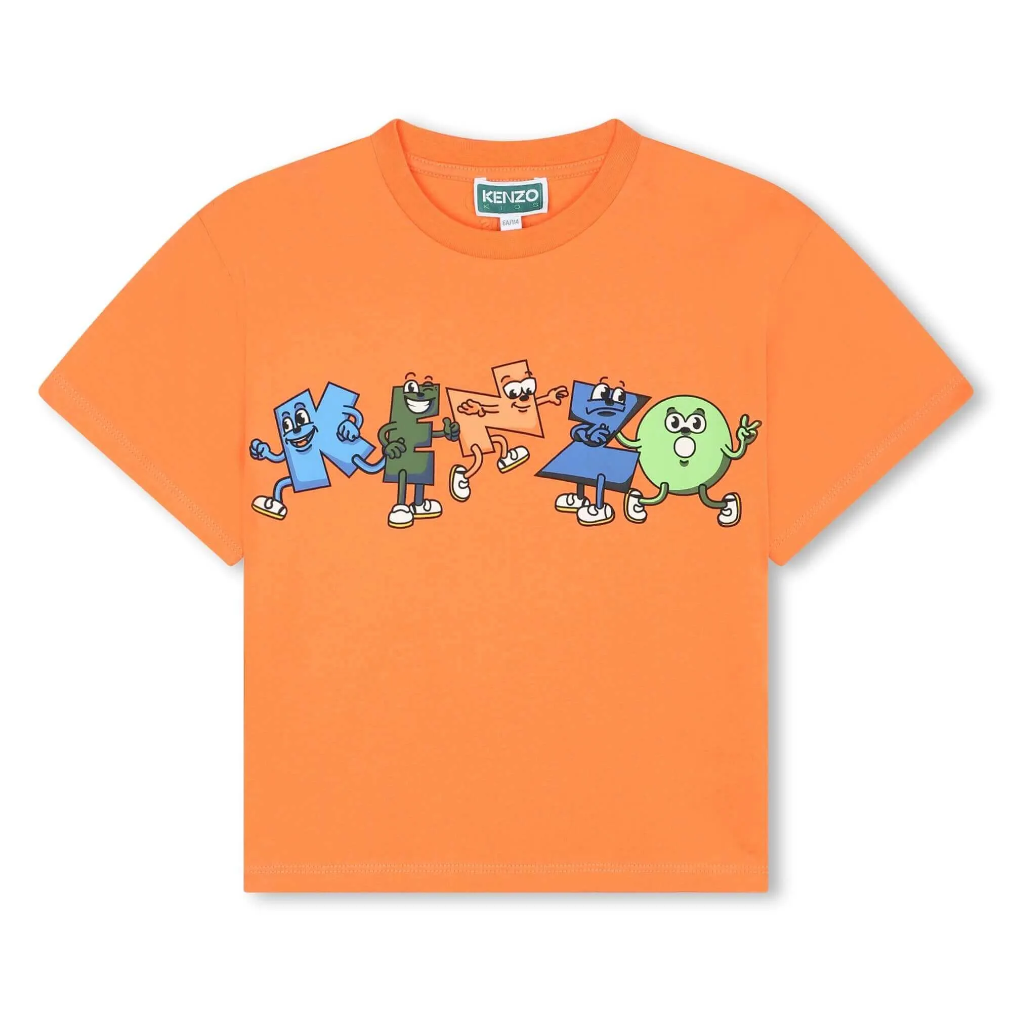 Boys Orange Cartoon Logo T-Shirt