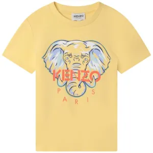 Boys Yellow Elephant Cotton T-shirt