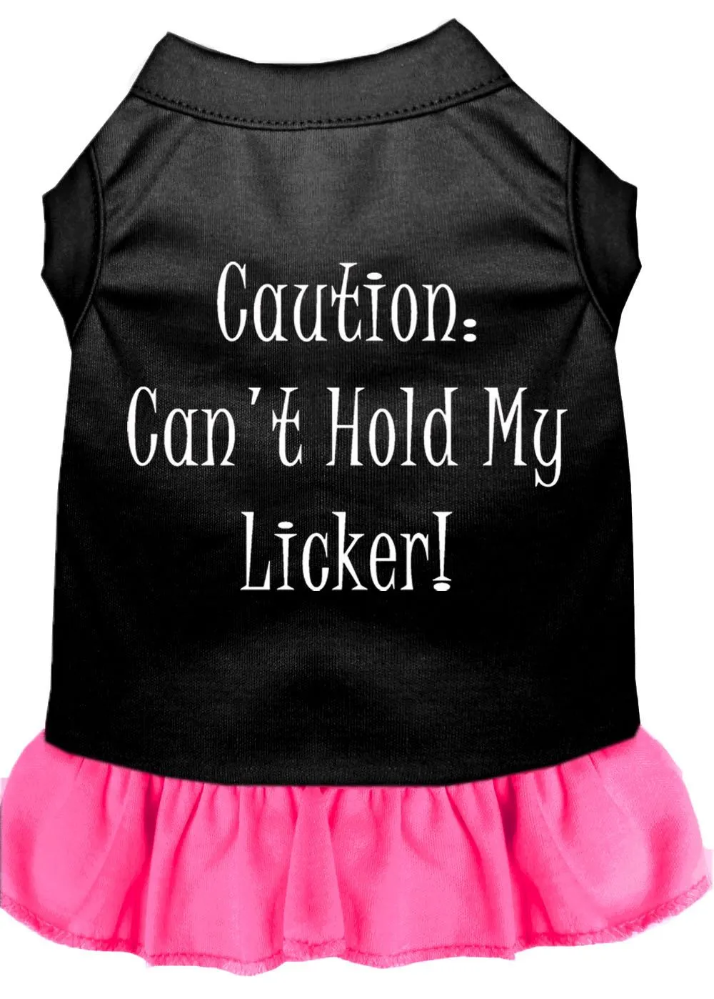 Can't Hold My Licker Screen Print Dress Black With Bright Pink Med (12)