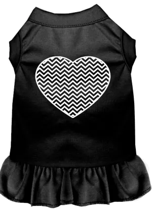 Chevron Heart Screen Print Dress Black Xxl (18)