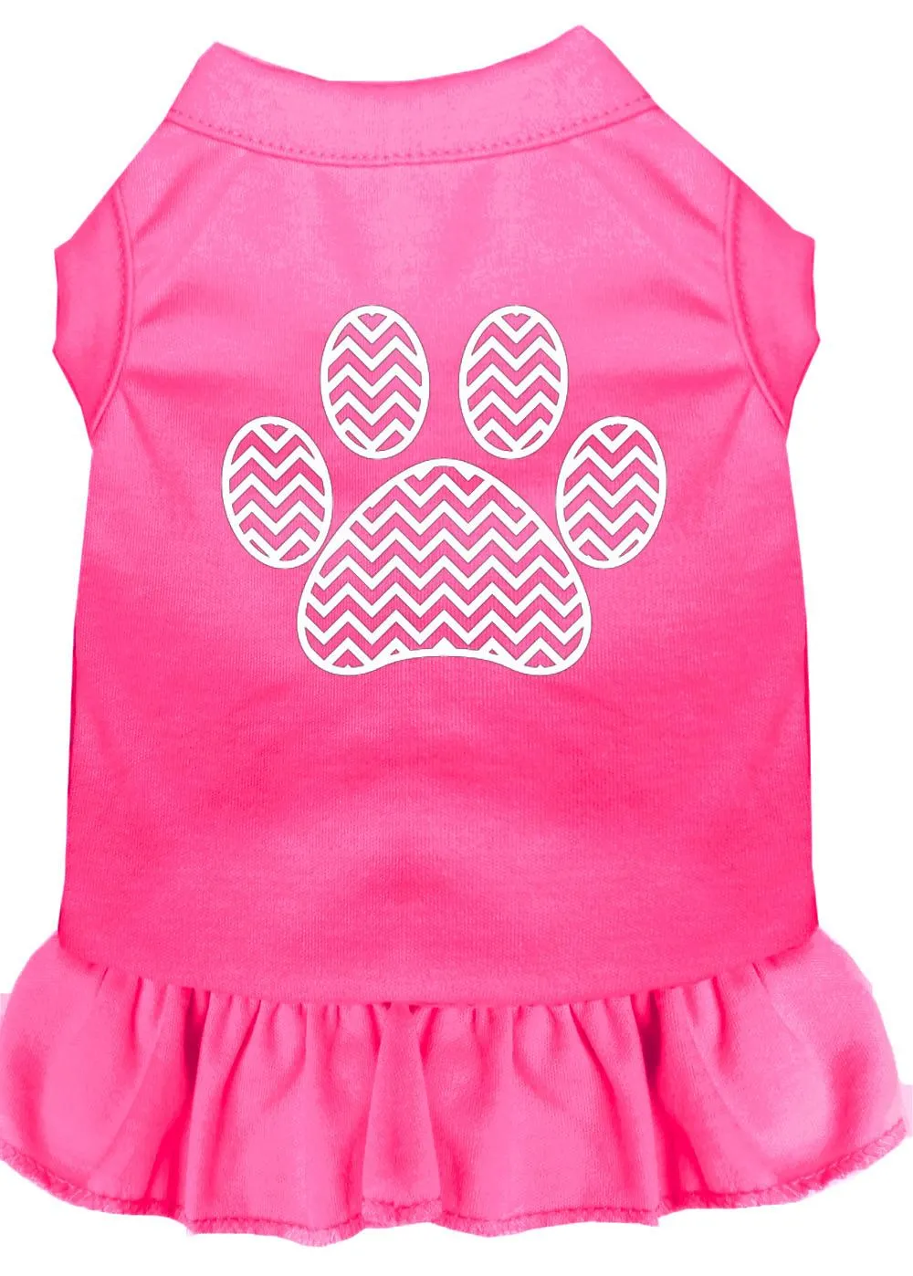 Chevron Paw Screen Print Dress Bright Pink Xxxl (20)