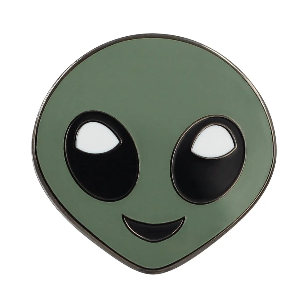 Cute Emoji Enamel Lapel Pin - Alien - For Your Life