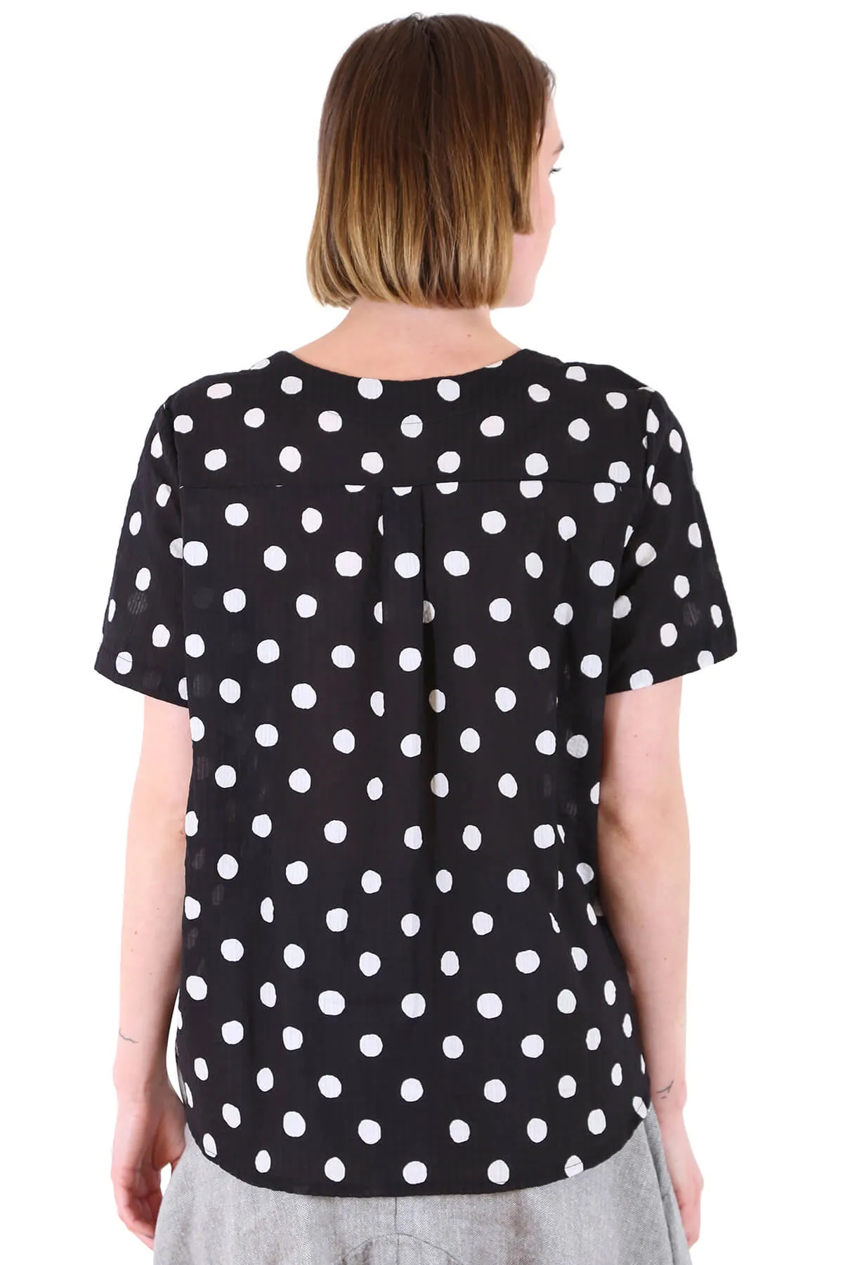 Cyan Spot Top Black