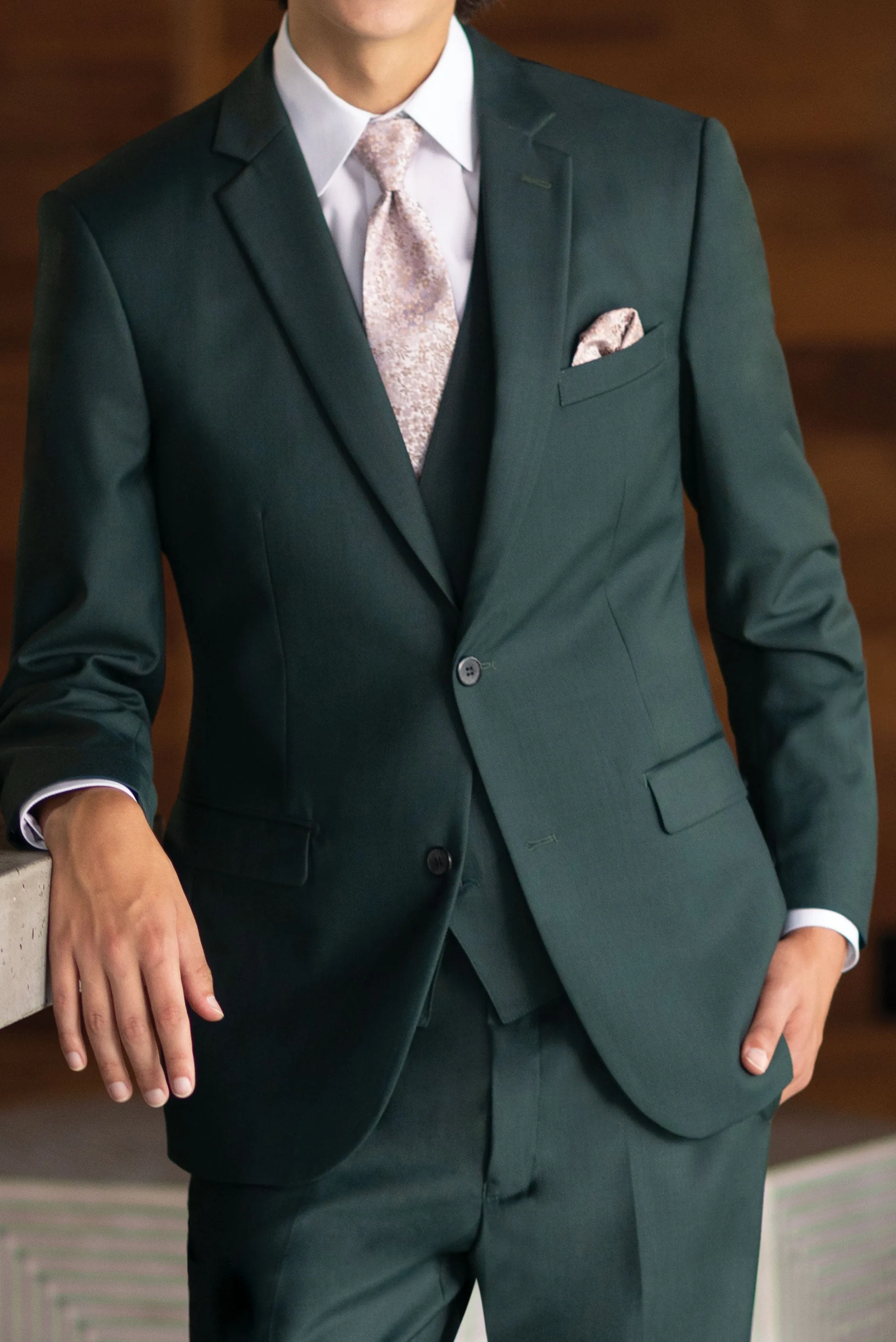 Dark Green Suit Separates Vest