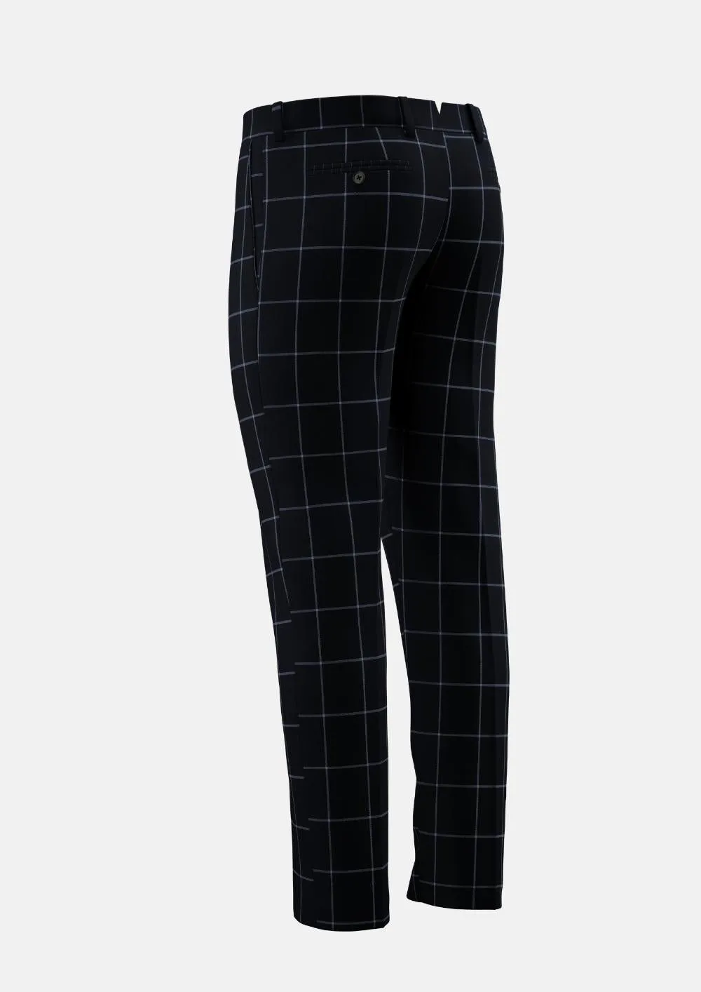 Deep Navy Windowpane Pants