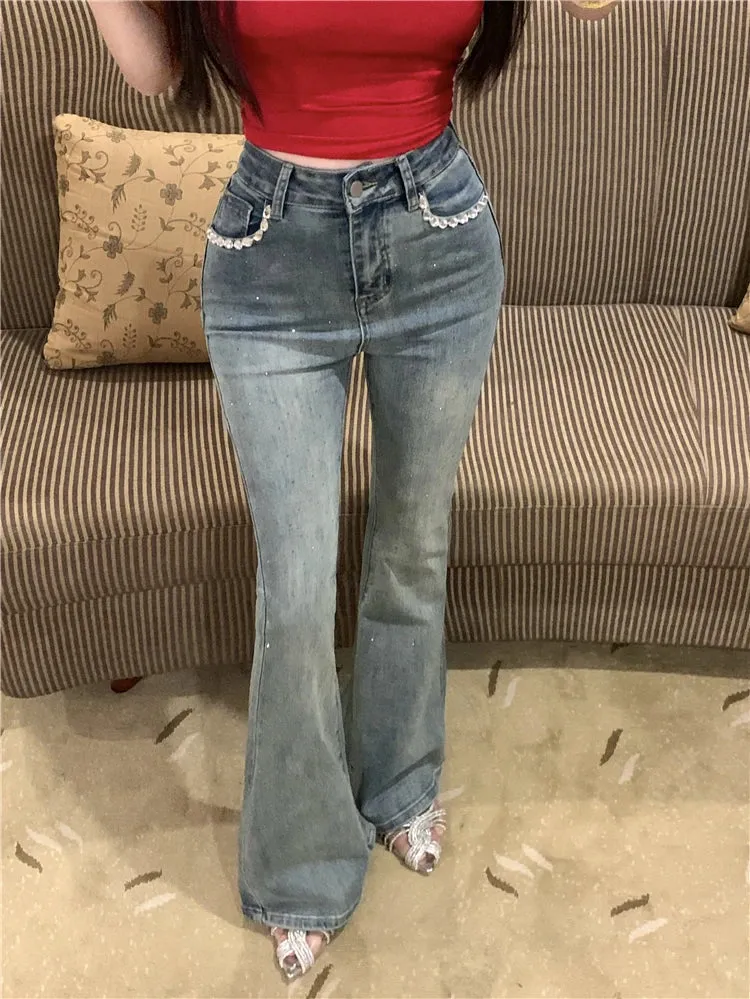 Diamond Flare High Waist Slim Jeans