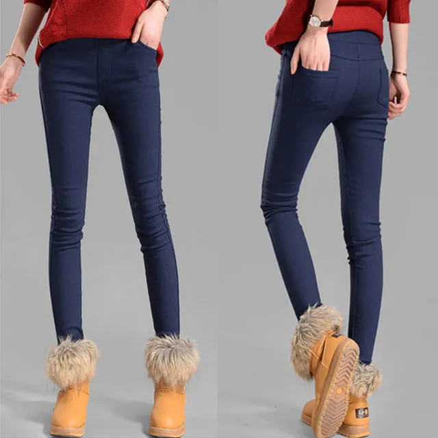 Drop Shipping Colored Stretch Fashion Female Candy Colored Pencil Women's Pants Elastic Cotton Pants OL Slim Trousers Size S-3XL