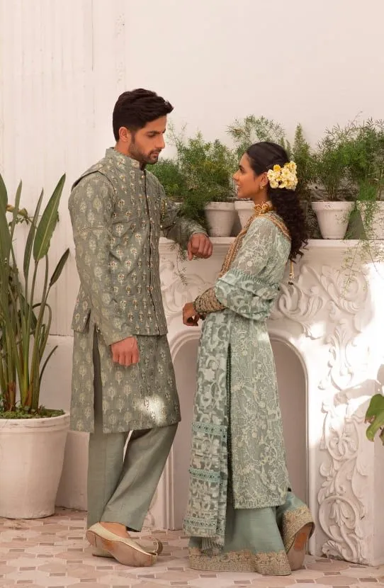 Embroidered Shirt Paired with Azar Pants and Plachi Dupatta