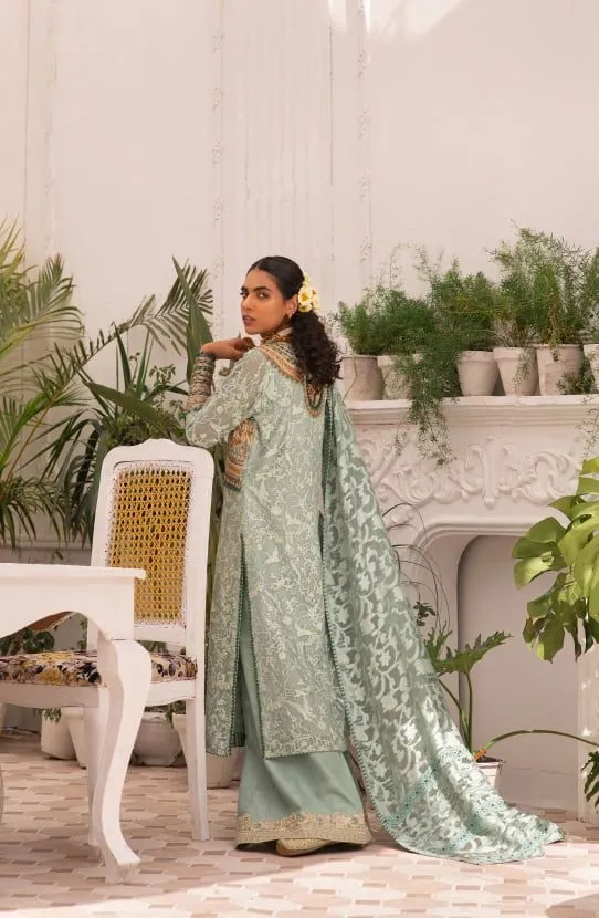 Embroidered Shirt Paired with Azar Pants and Plachi Dupatta