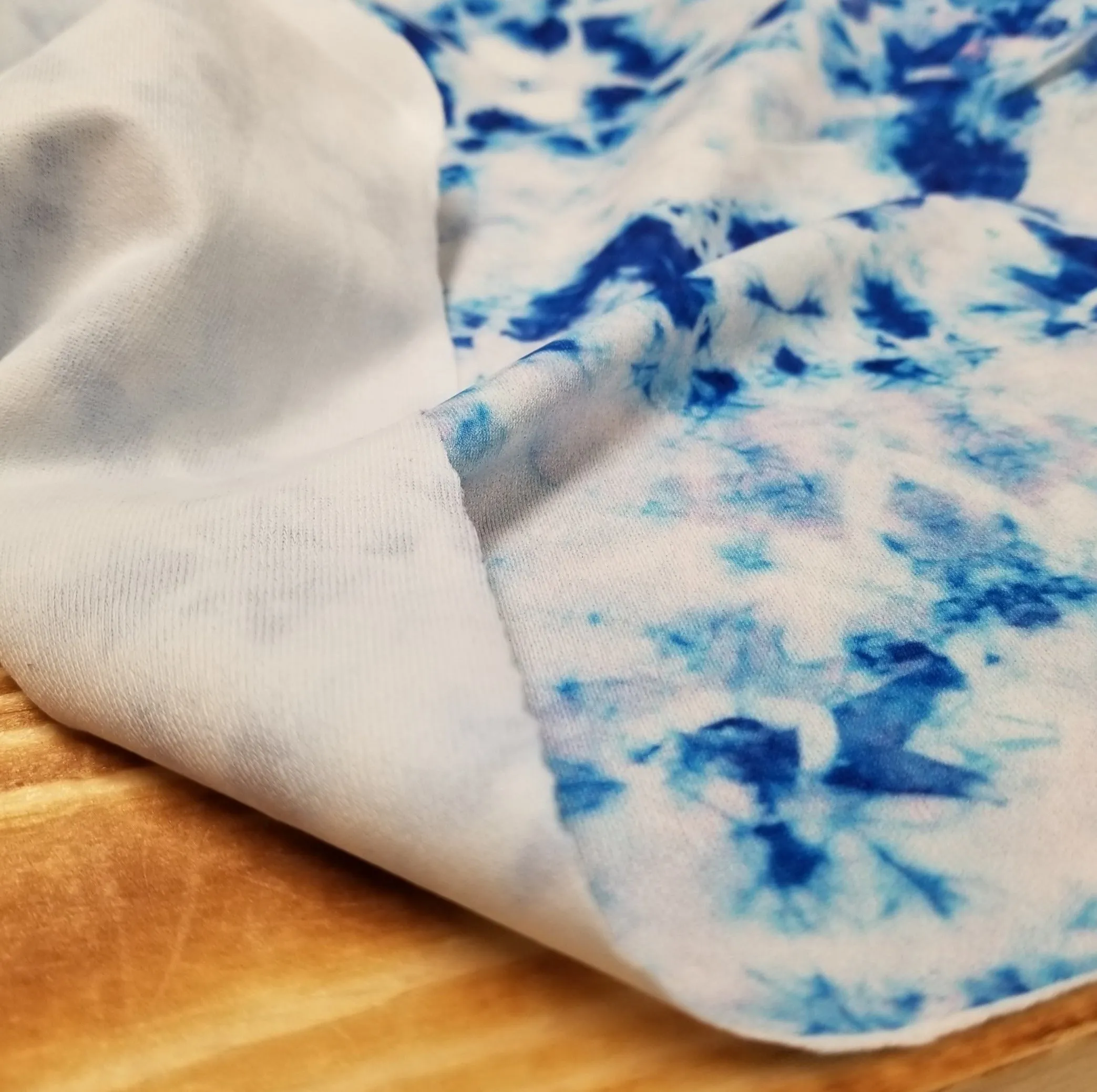 End of BOlt: 2 yards of Polyester Spandex Matte Tie Dye Swim/Activewear Knit- remnant