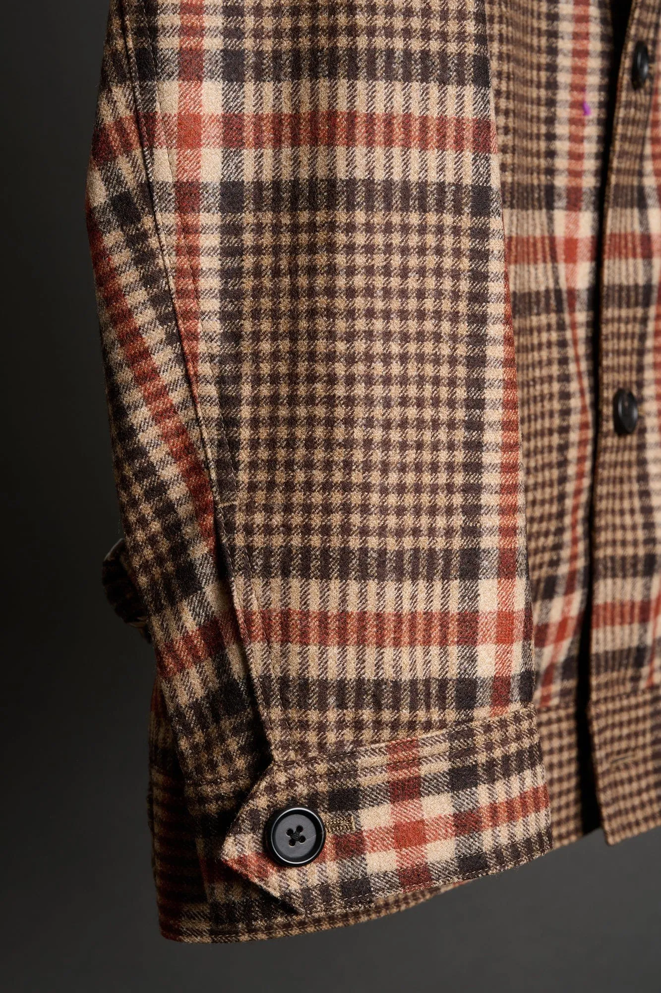 Exploded Plaid Flannel Trucker Jacket