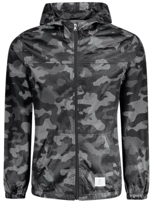 Fashion Patched Fishnet Camo Windbreaker