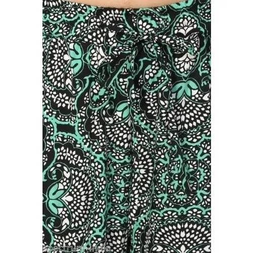 Floral Pants - Green/Black