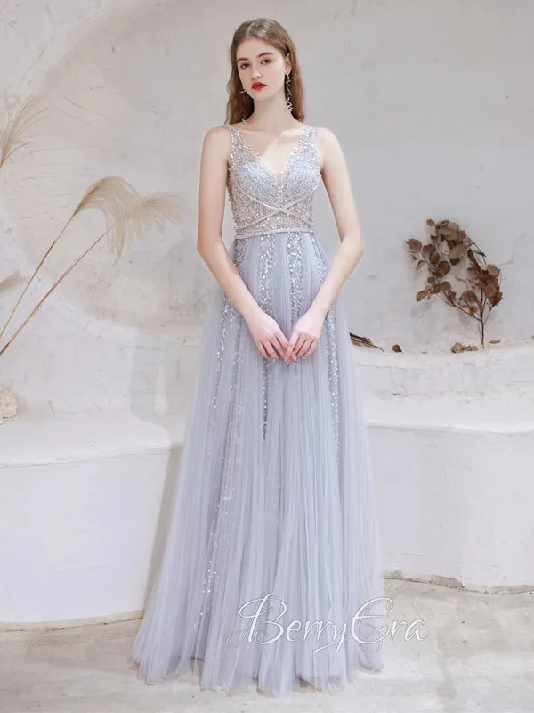 Gorgeous Beaded Tulle A-line Prom Dresses With Cape, Luxury Prom Dresses, 2023 Prom Dresses, Newest Prom Dresses