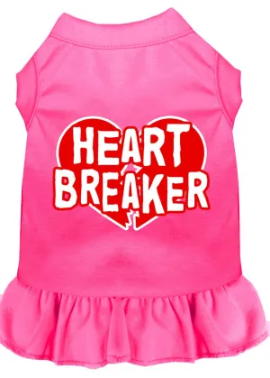 Heart Breaker Screen Print Dress Bright Pink Xl (16)