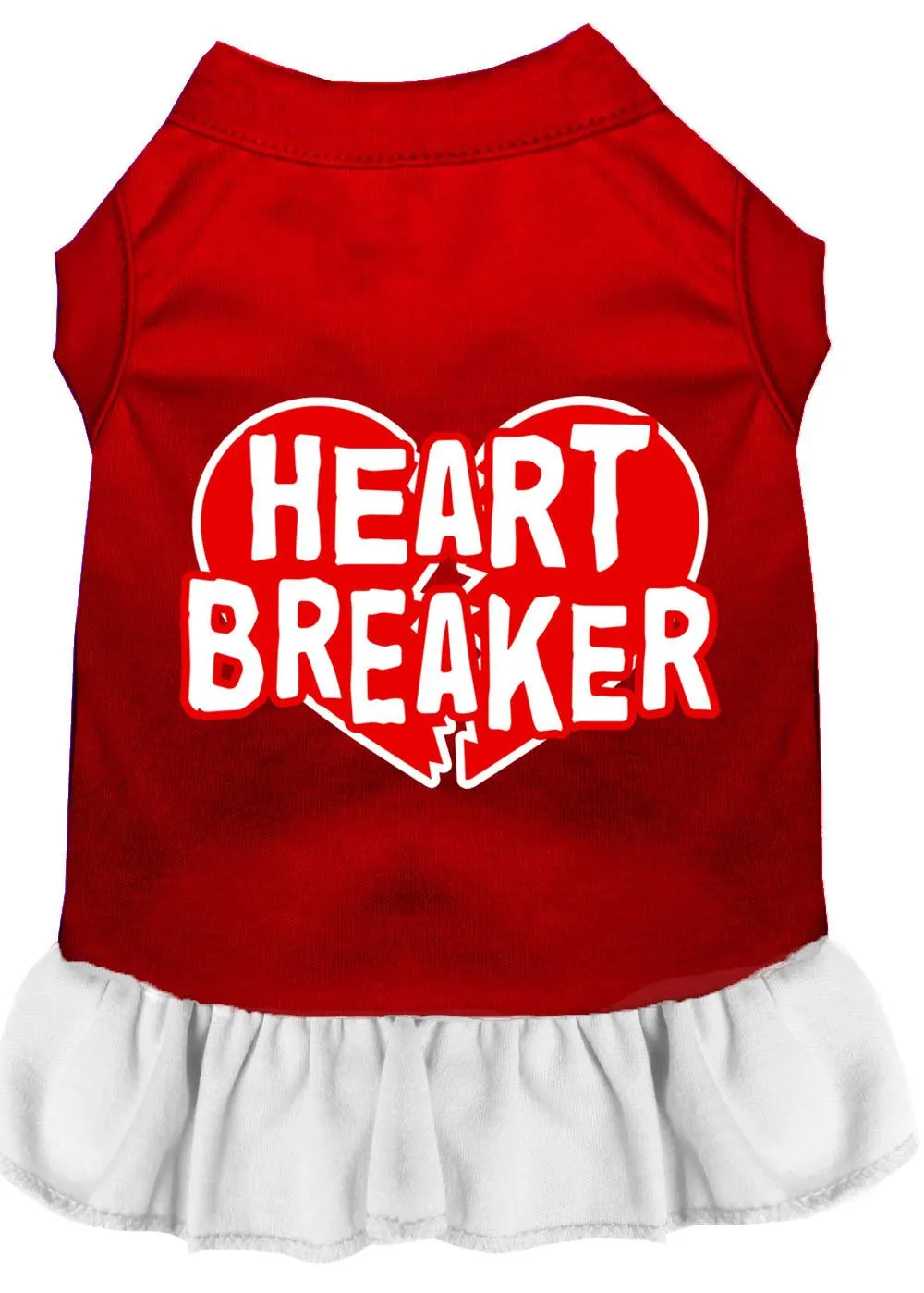 Heart Breaker Screen Print Dress Red With White Xxl (18)