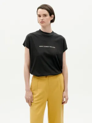 Here Comes the Sun Cactus Volta T-Shirt in Black by Thinking Mu