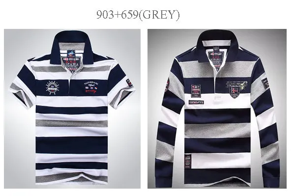 High Quality Polo Shirts Striped short an long sleeve polo shirt men...