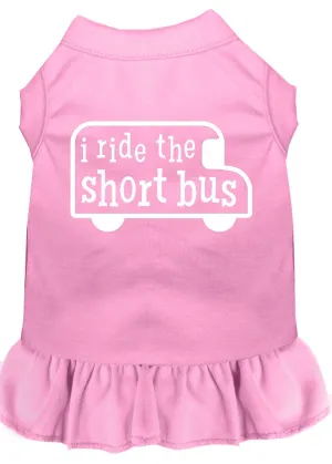 I Ride The Short Bus Screen Print Dress Light Pink Xxl (18)