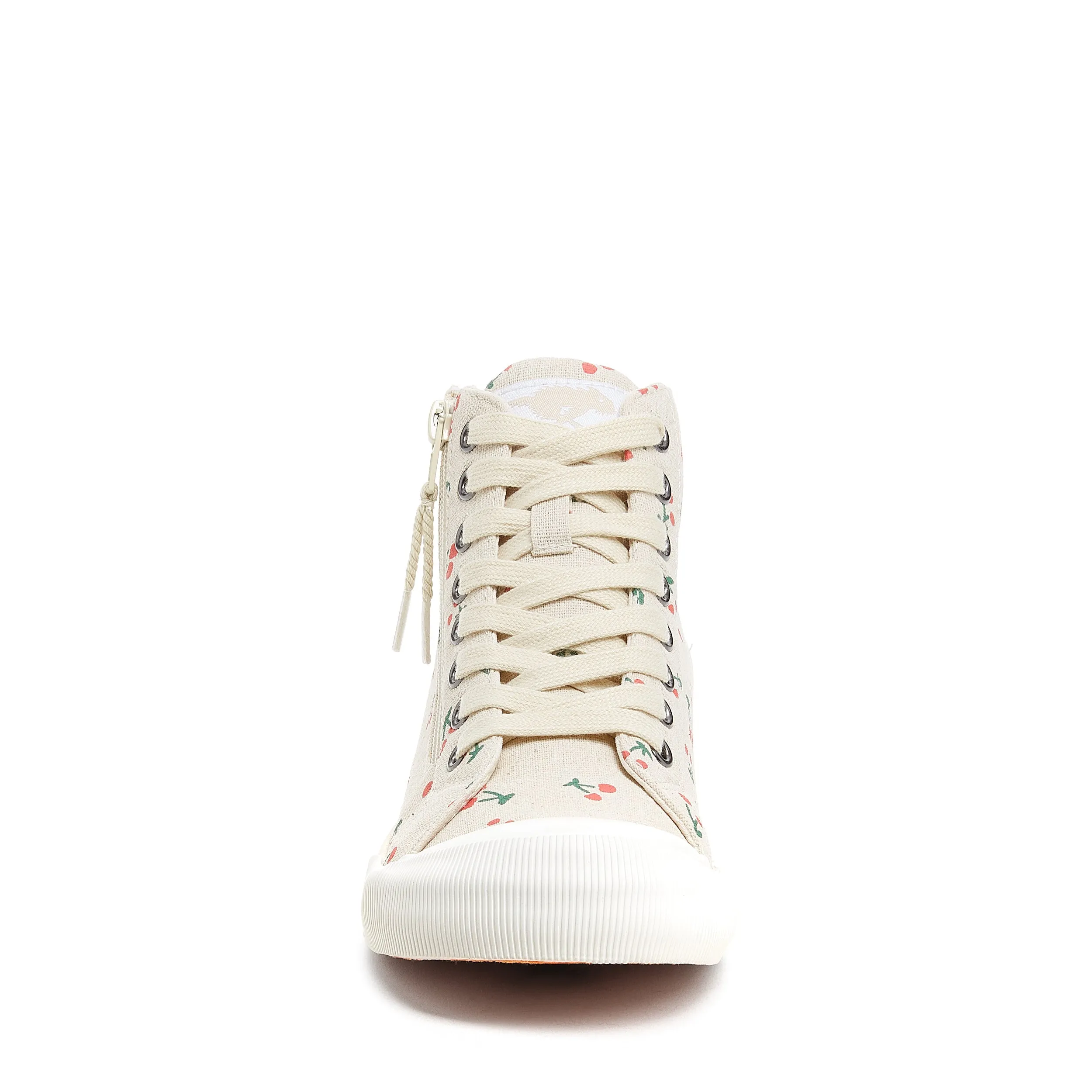 Jazzin Cherry Print Recycled Cotton High-top Trainers