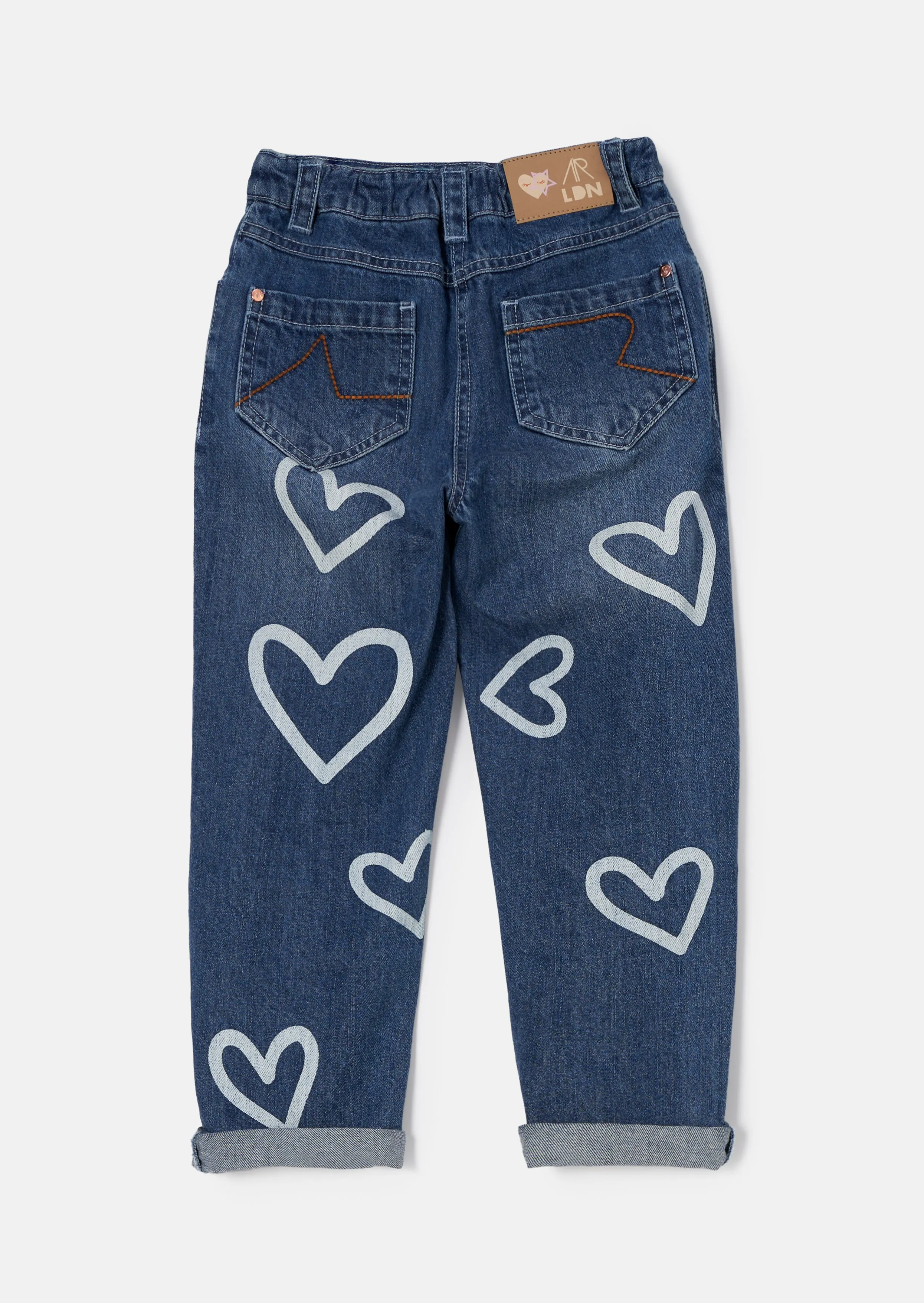 Kendal Heart Print Mom Fit Jeans