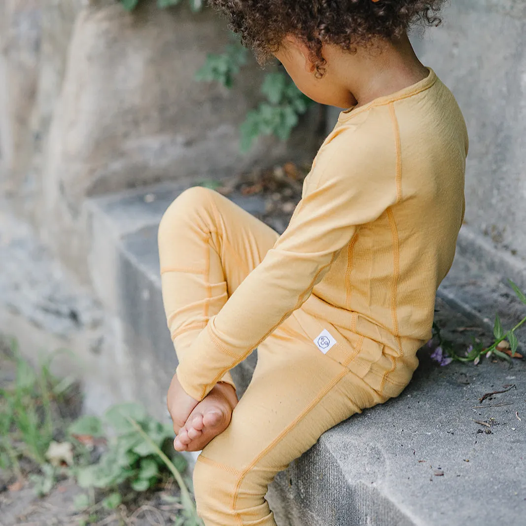 Kids Merino Wool Base Layer, Leggings, Honey