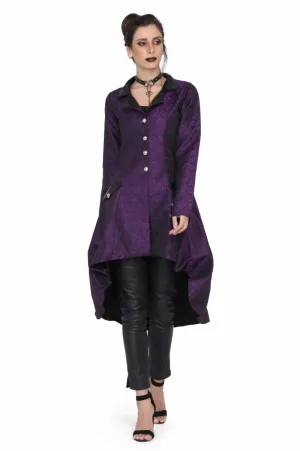 Ladies high low brocade jacket