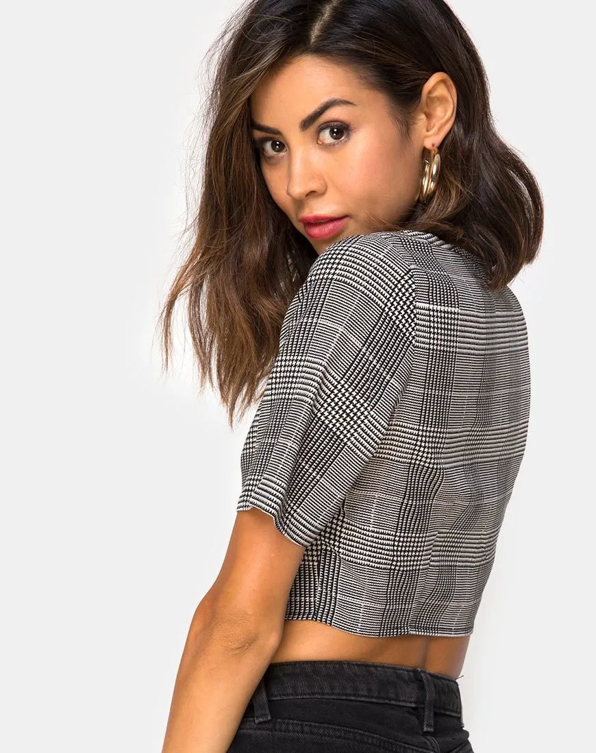 Legia Crop Top in Charles Check Grey