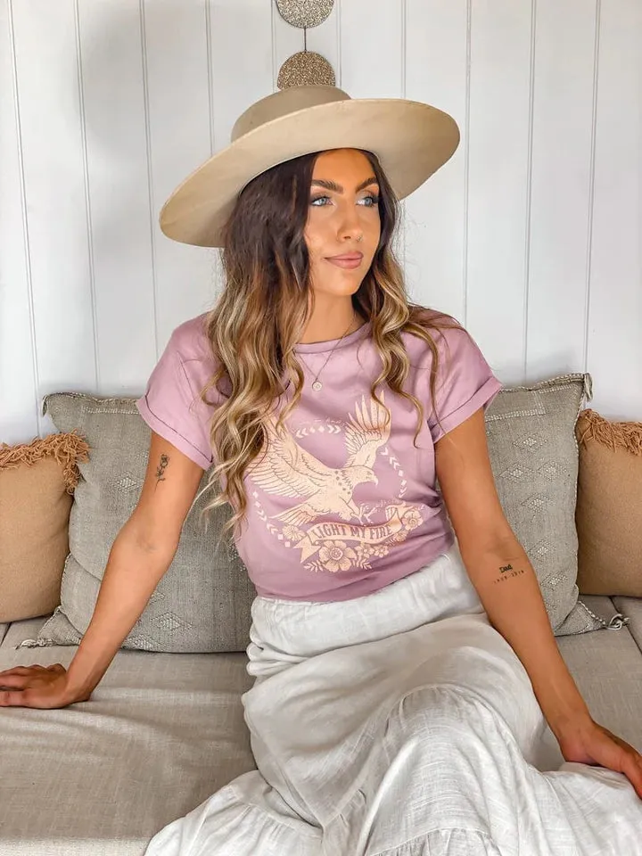 Light My Fire Organic Tee - Dusky Pink