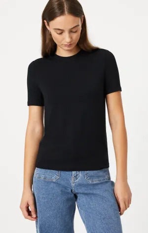 LUXE CREW NECK T-SHIRT IN BLACK