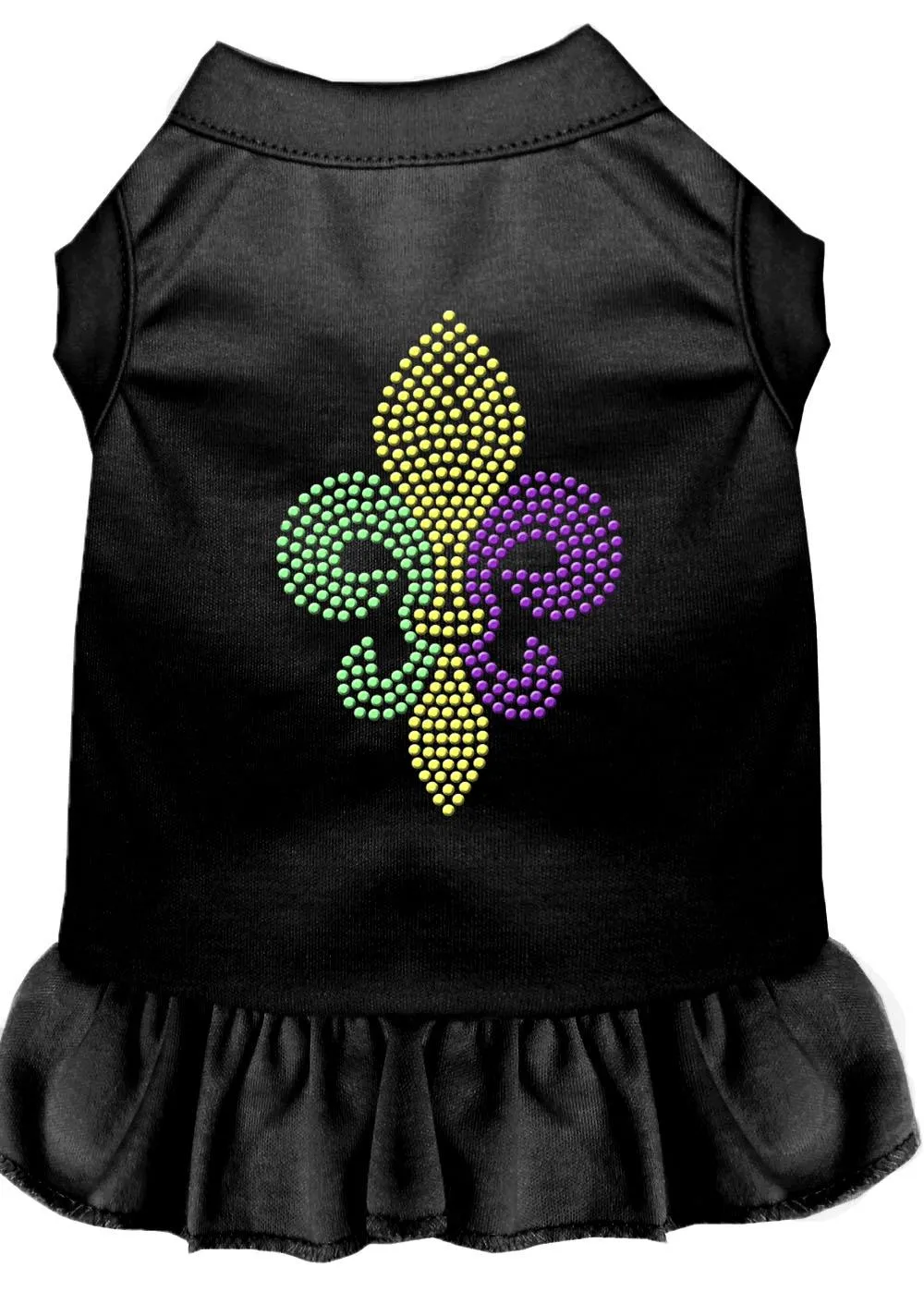 Mardi Gras Fleur De Lis Rhinestone Dress Black 4x (22)