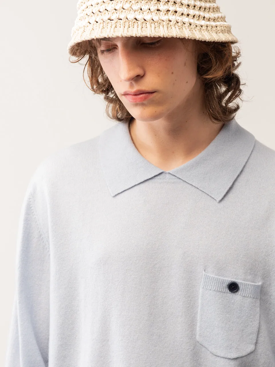 Men Polo Sweater_Baby Blue