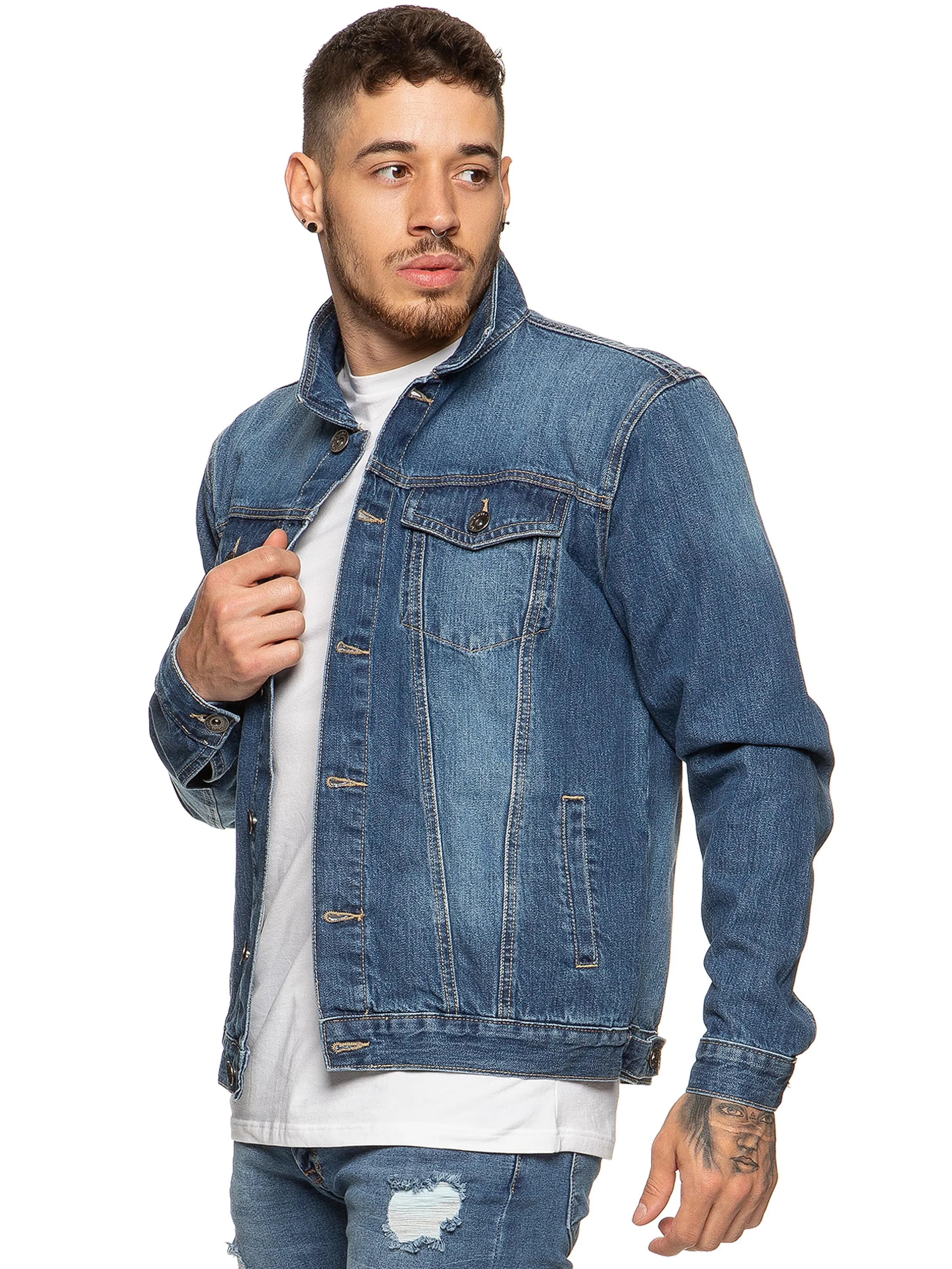 Mens Enzo Denim Designer Jacket - MSW | Enzo Designer Menswear