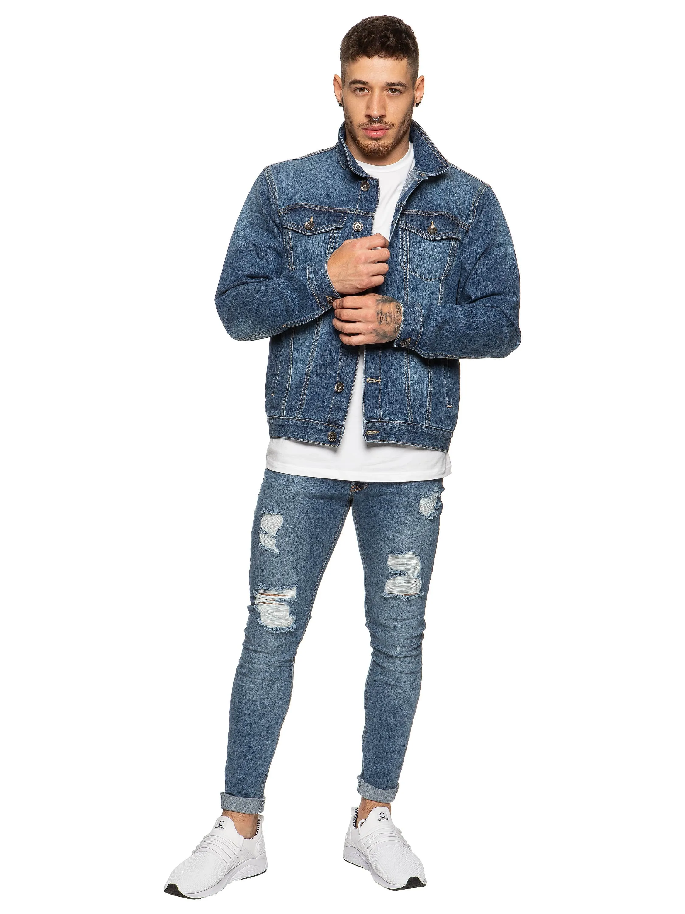 Mens Enzo Denim Designer Jacket - MSW | Enzo Designer Menswear