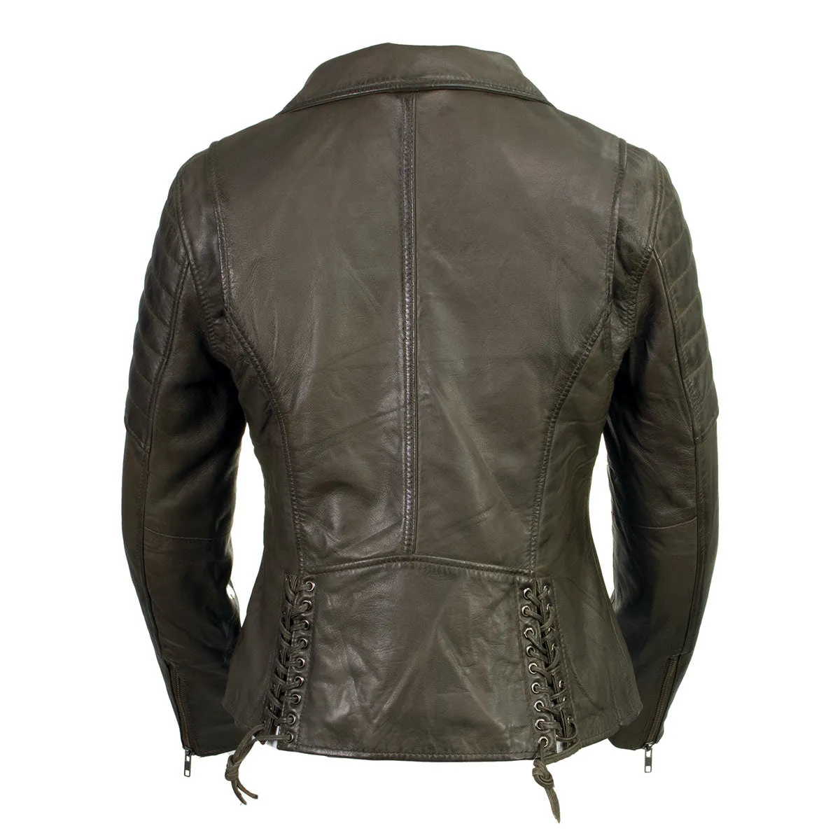 Milwaukee Leather Women's Duchess Olive Motorcycle Style Fashion Casual Leather Jacket SFL2870