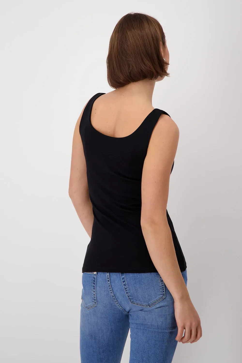 MONARI |  Round Neck Top in Black 408349