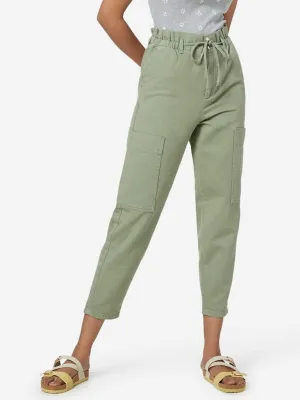 Nuon Sage Cropped Cargo-Styled Pants